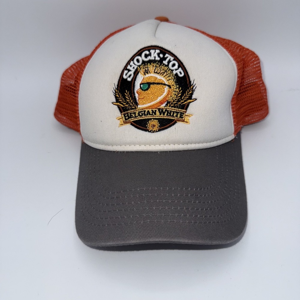 Shock Top‎ Hat Cap Snap Back Trucker Mesh Belgian White Beer Mens